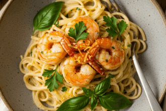 lemon garlic shrimp pasta