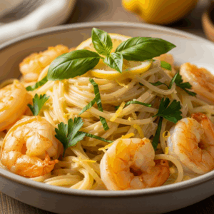 lemon garlic shrimp pasta