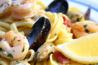 Savor the Sea: A Flavorful Seafood Pasta with Garlic Sauce