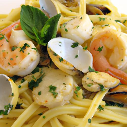 Savory Seafood Pasta in a Zesty Garlic Sauce Delight